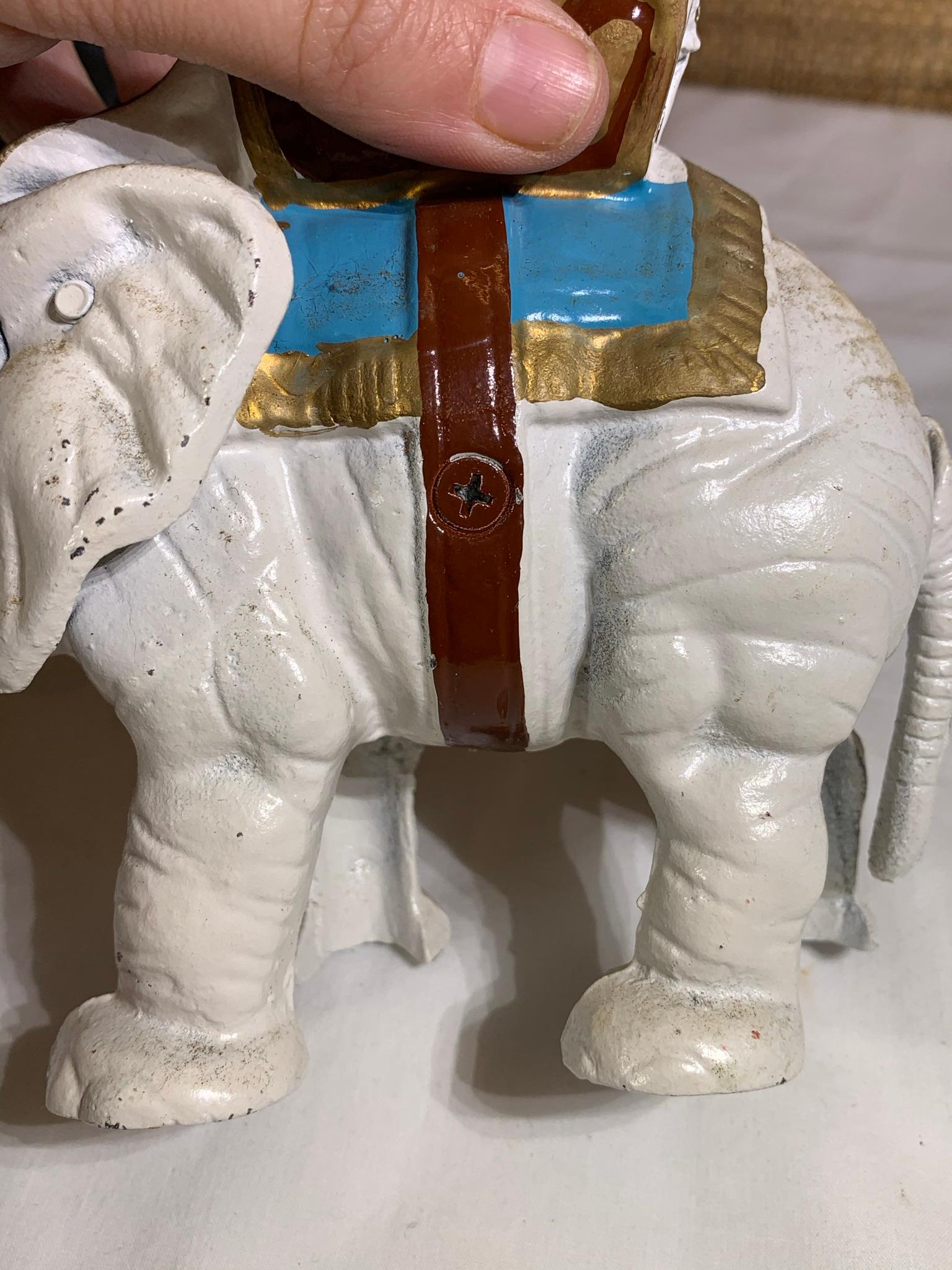 2 Cast Iron Elephant Banks.