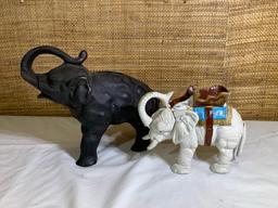 2 Cast Iron Elephant Banks.