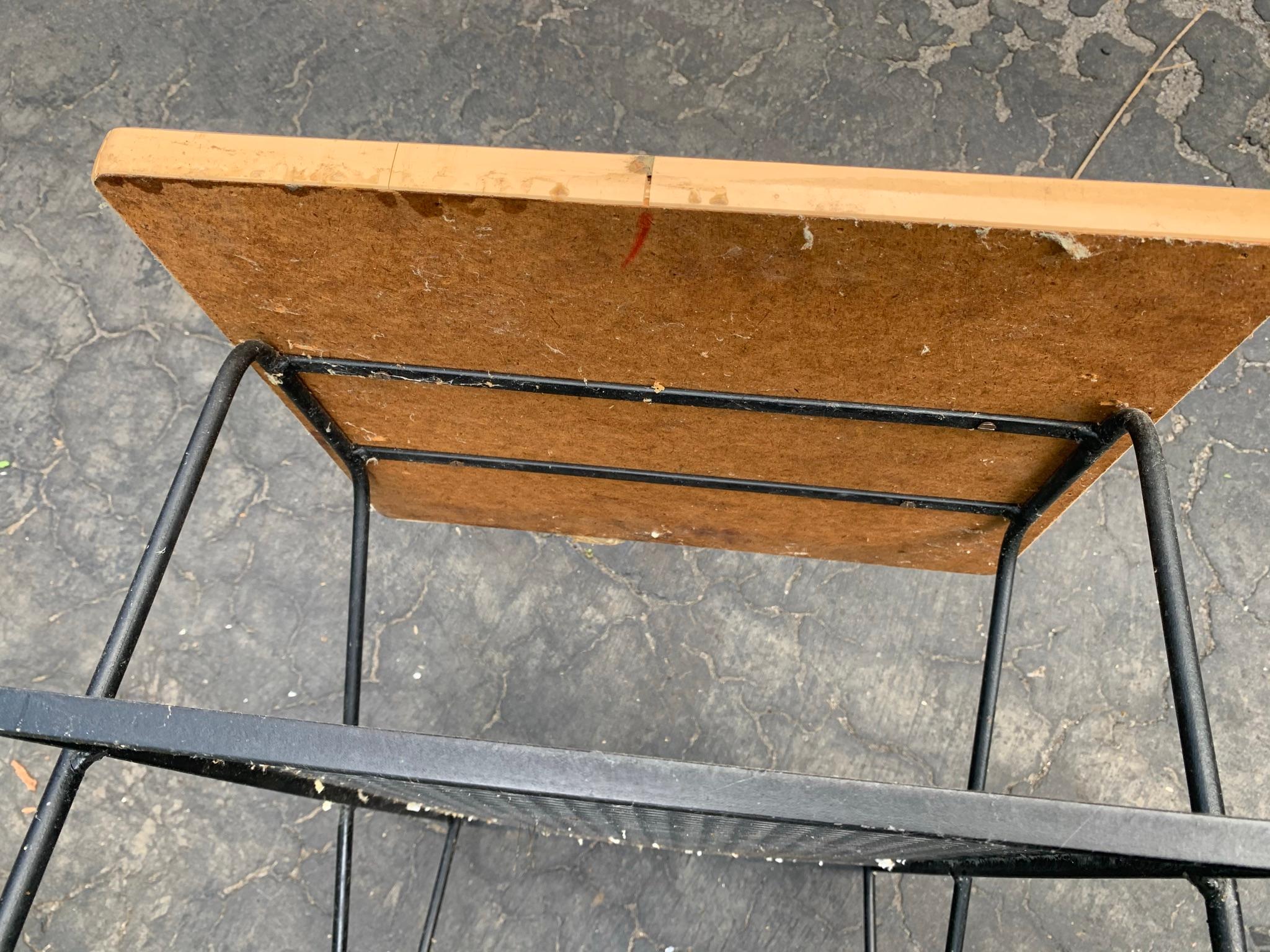 Pair of Mid Century Modern End Tables -metal and wood.