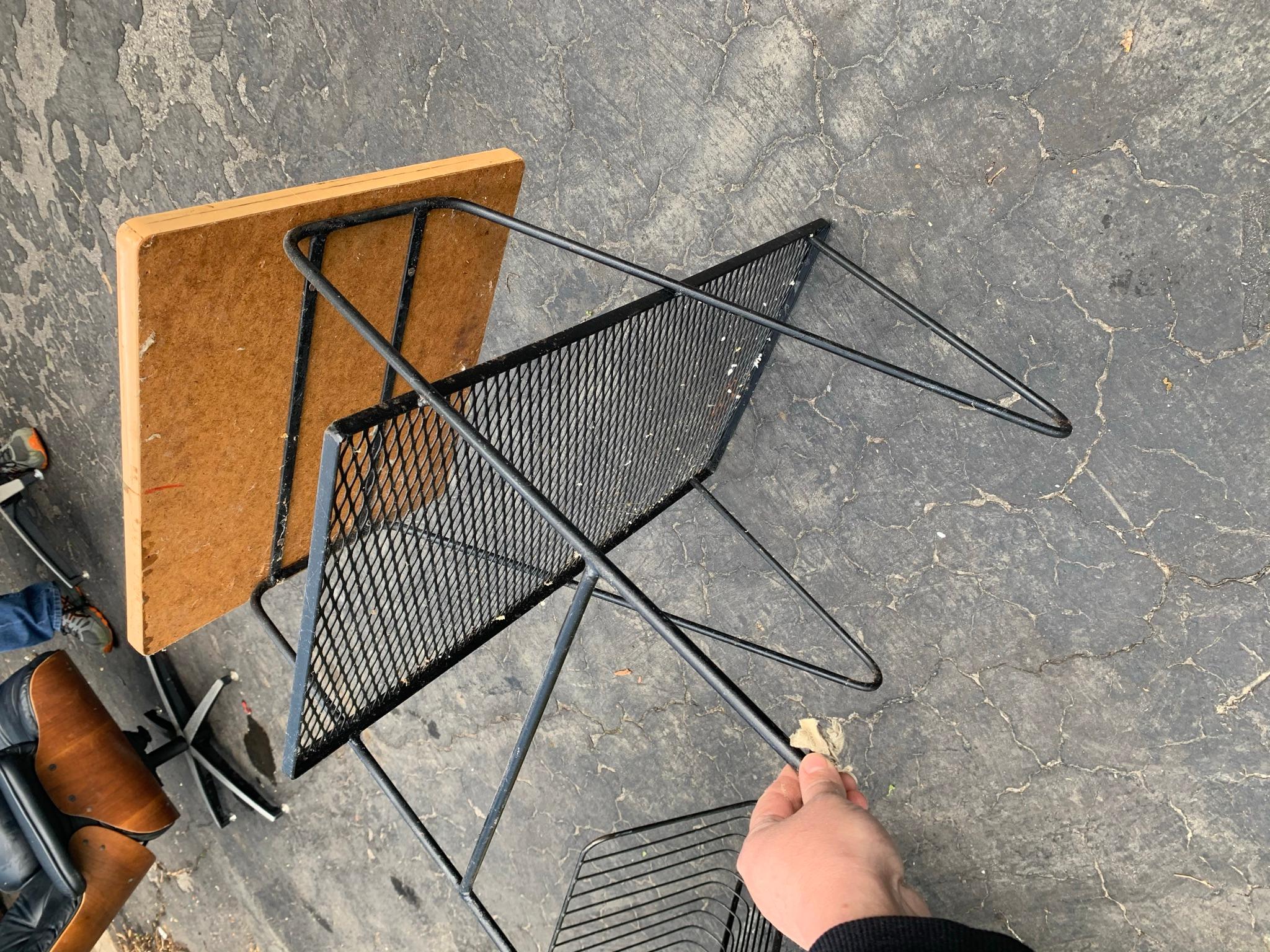 Pair of Mid Century Modern End Tables -metal and wood.