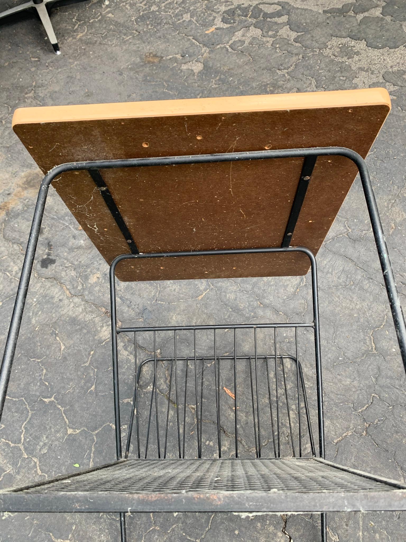 Pair of Mid Century Modern End Tables -metal and wood.