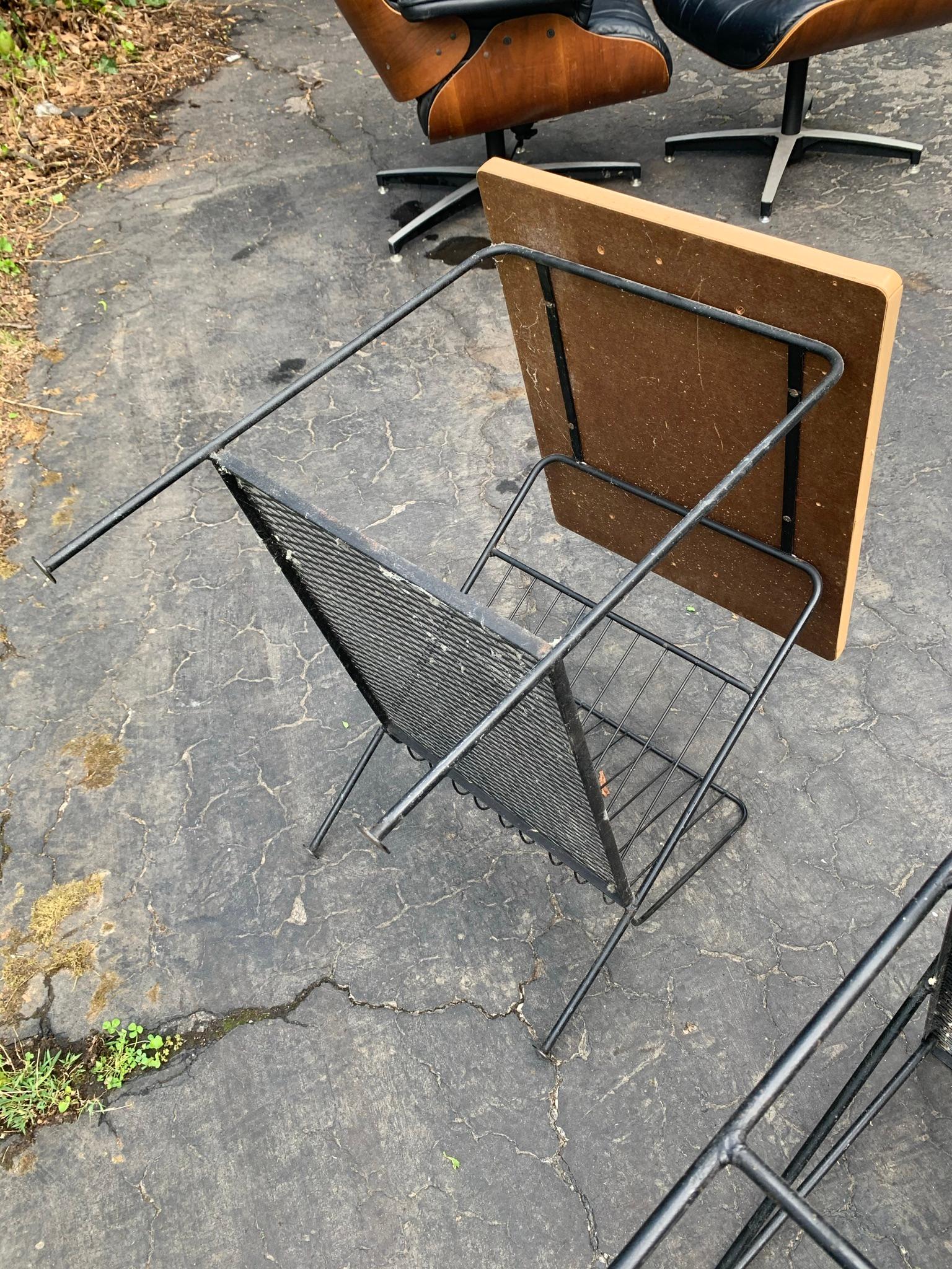 Pair of Mid Century Modern End Tables -metal and wood.