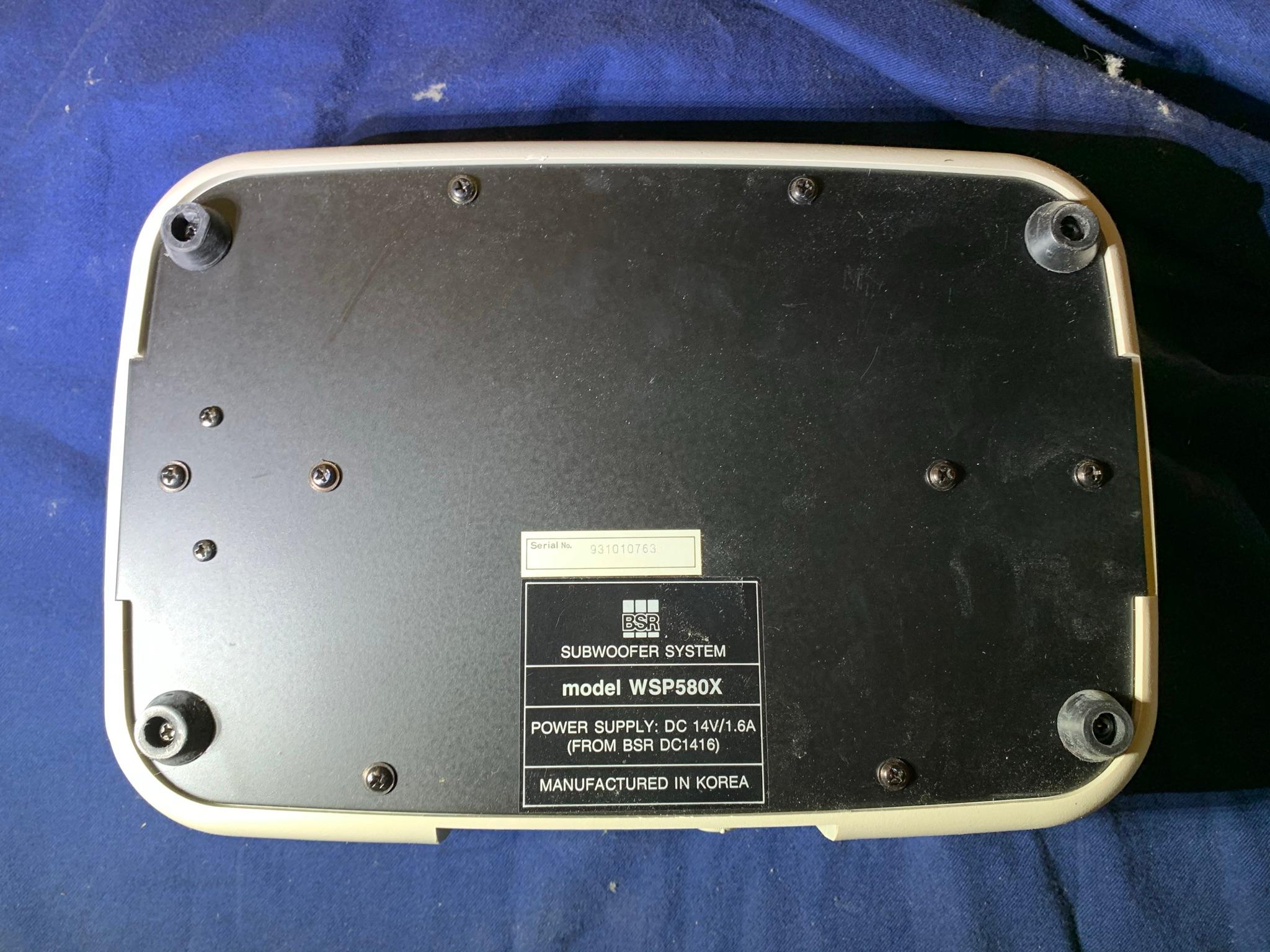 BSR Subwoofer System Model WSP580X.