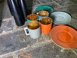 Czechoslovakia Glassware, Denmark Made Candle Stick Holders, Huliot Cups .