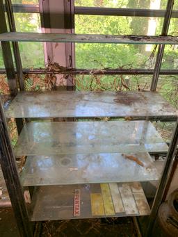 2 Chrome and Glass Shelving Units.  See Photos..