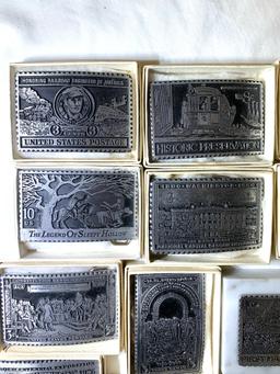 Pewter Postage Stamp Replicas by Dory
