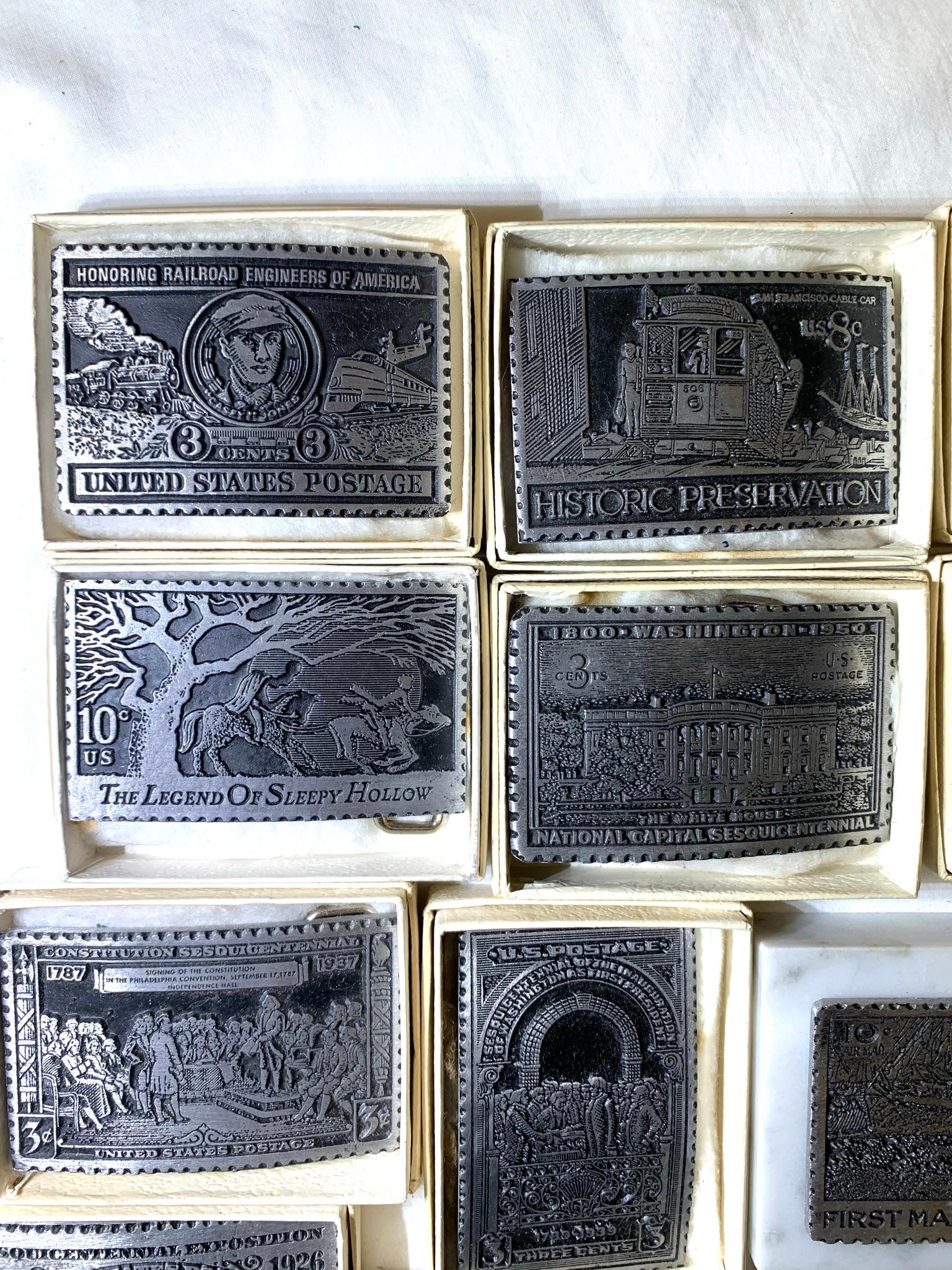 Pewter Postage Stamp Replicas by Dory