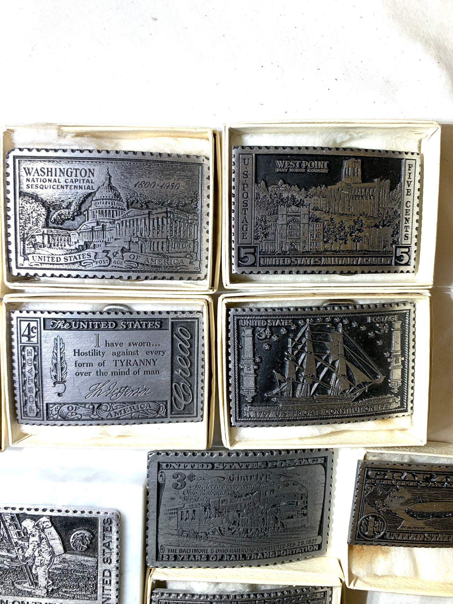 Pewter Postage Stamp Replicas by Dory
