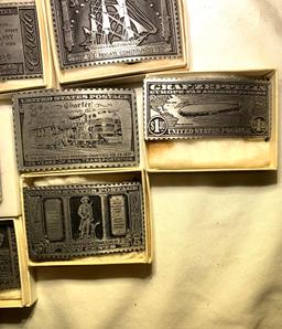 Pewter Postage Stamp Replicas by Dory