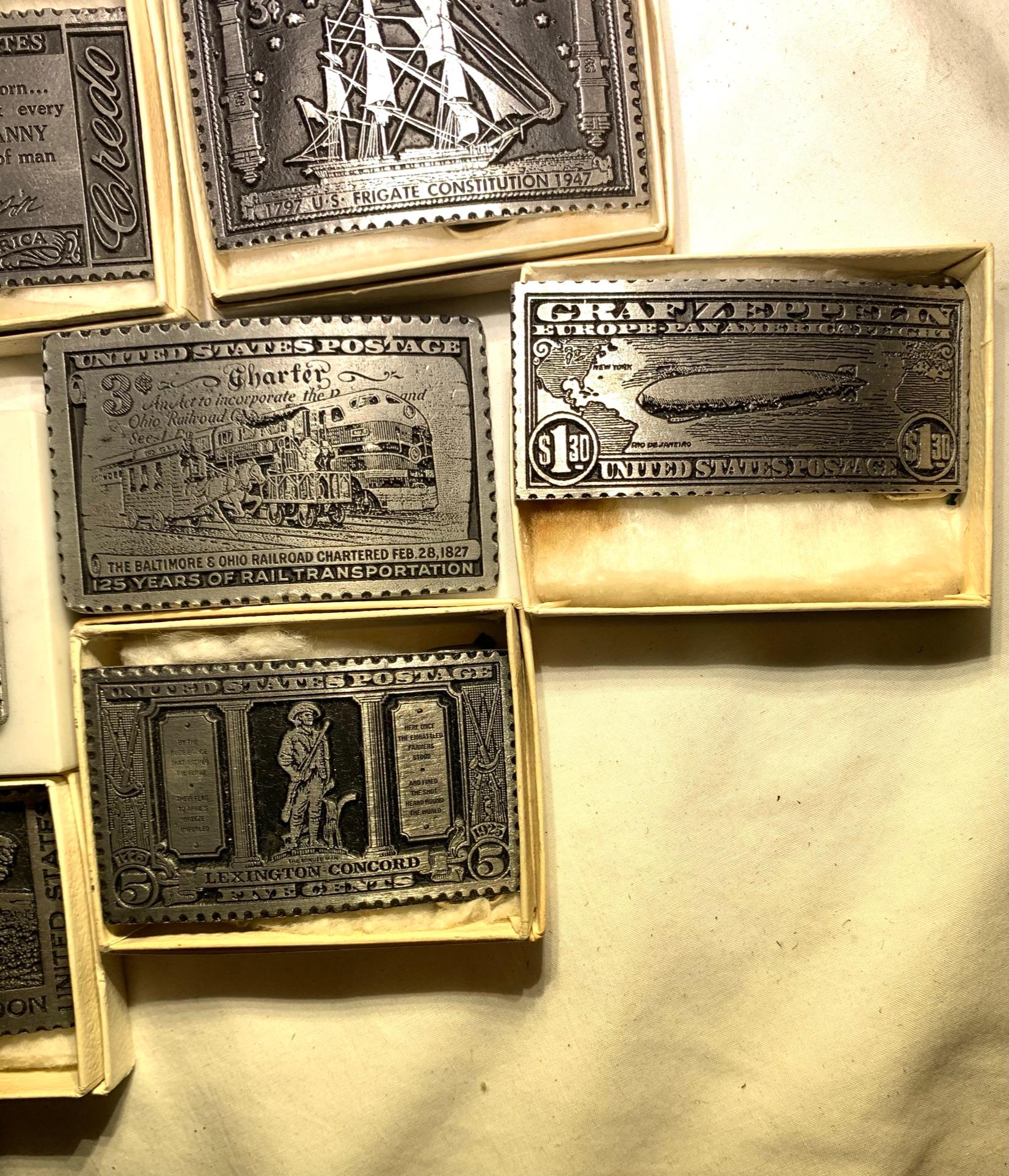 Pewter Postage Stamp Replicas by Dory