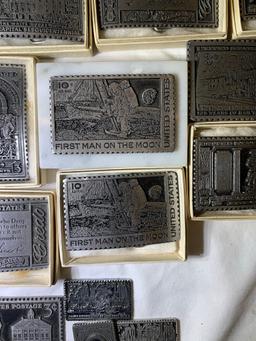 Pewter Postage Stamp Replicas by Dory