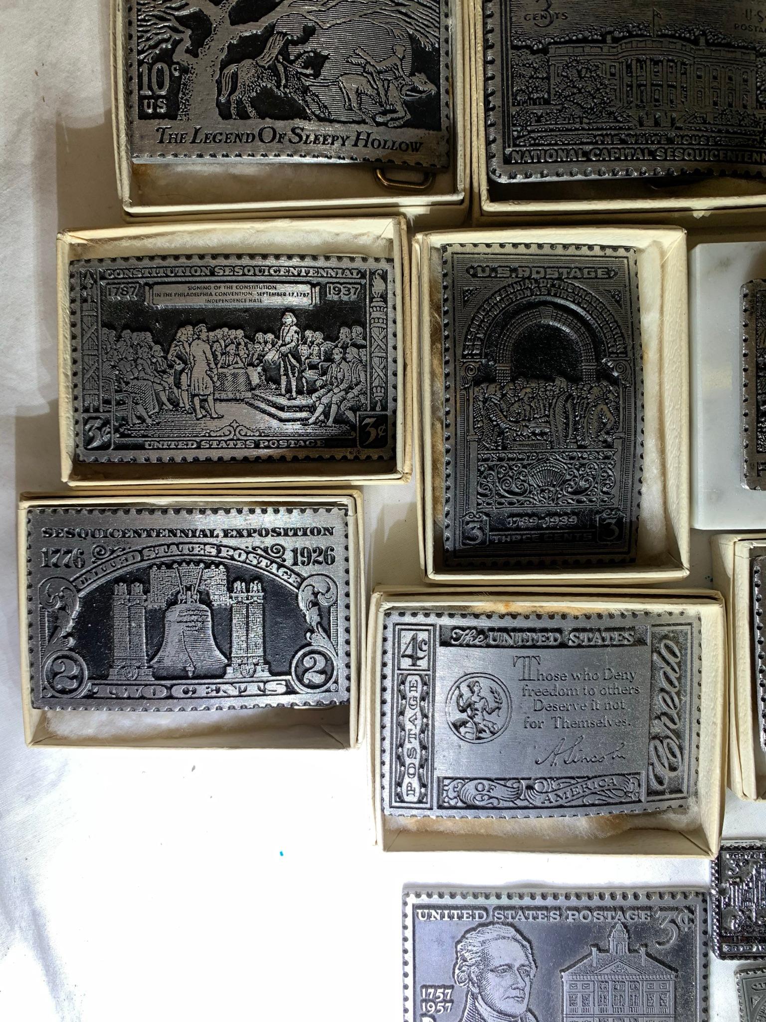 Pewter Postage Stamp Replicas by Dory