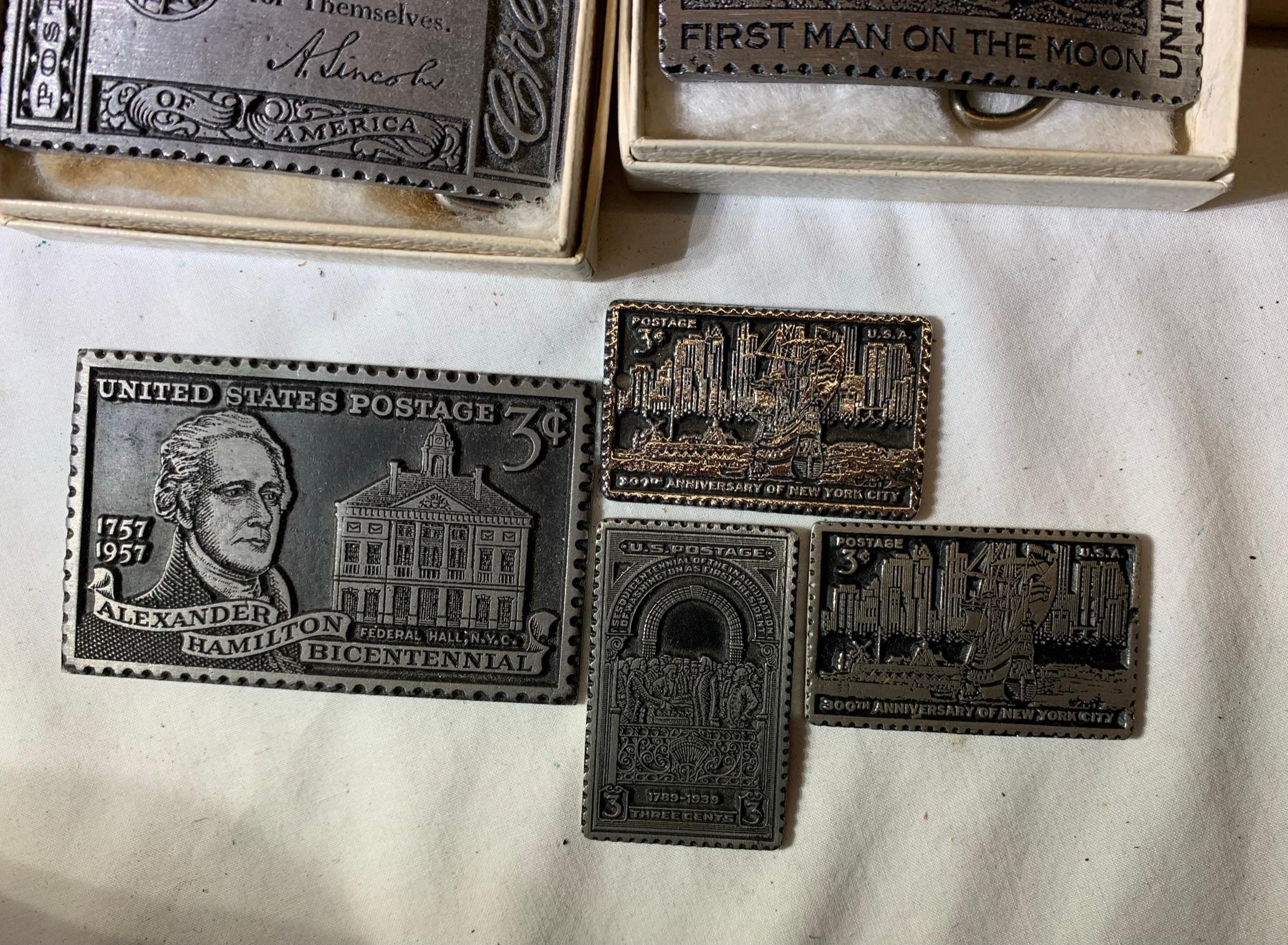 Pewter Postage Stamp Replicas by Dory