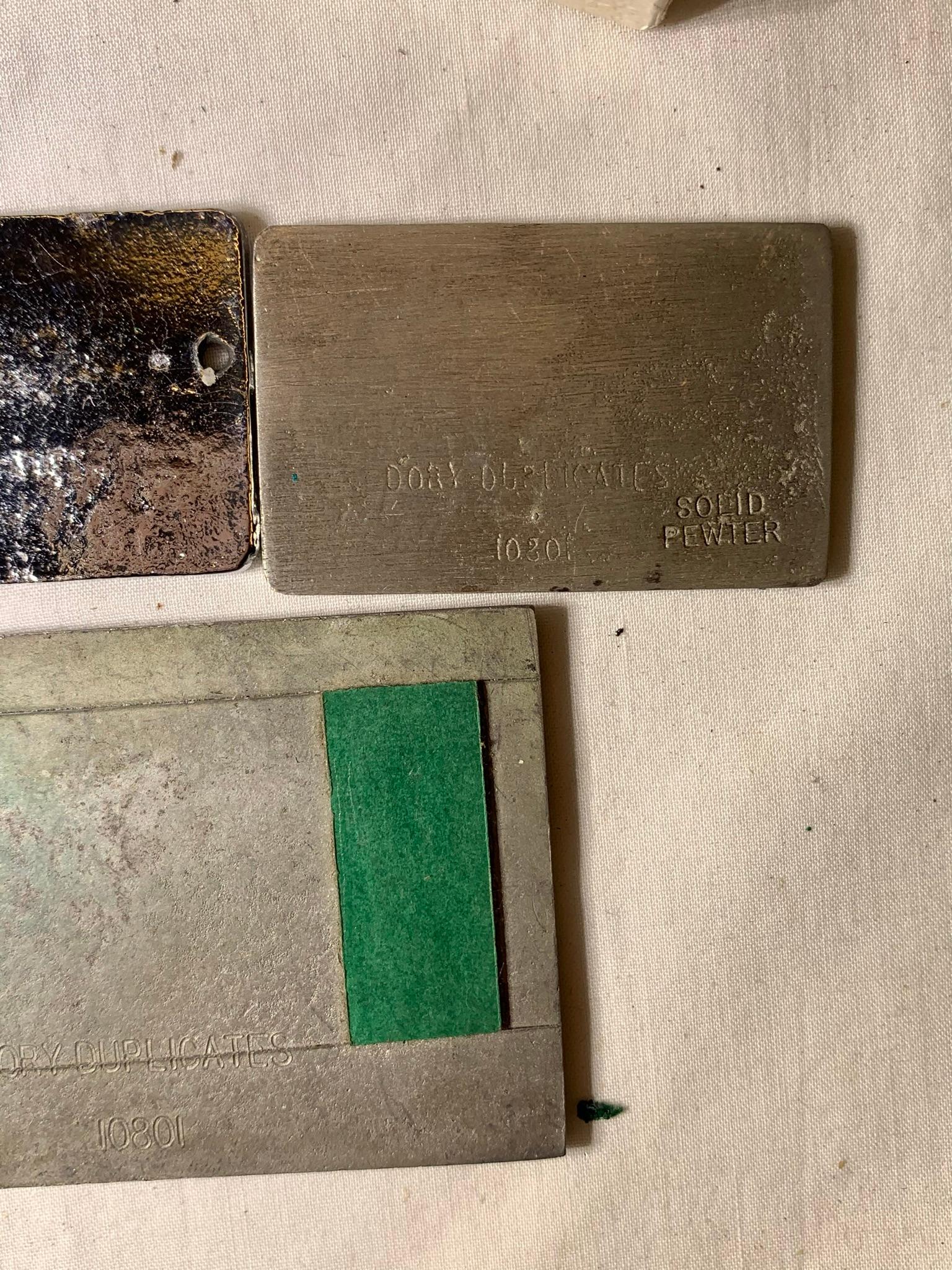 Pewter Postage Stamp Replicas by Dory