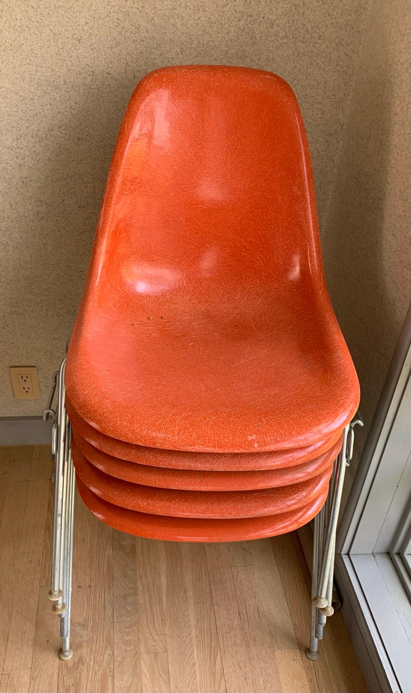 5 Herman Miller Mid-century Modern Shell Chairs