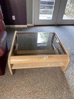 3 glass topped tables PLUS a stand