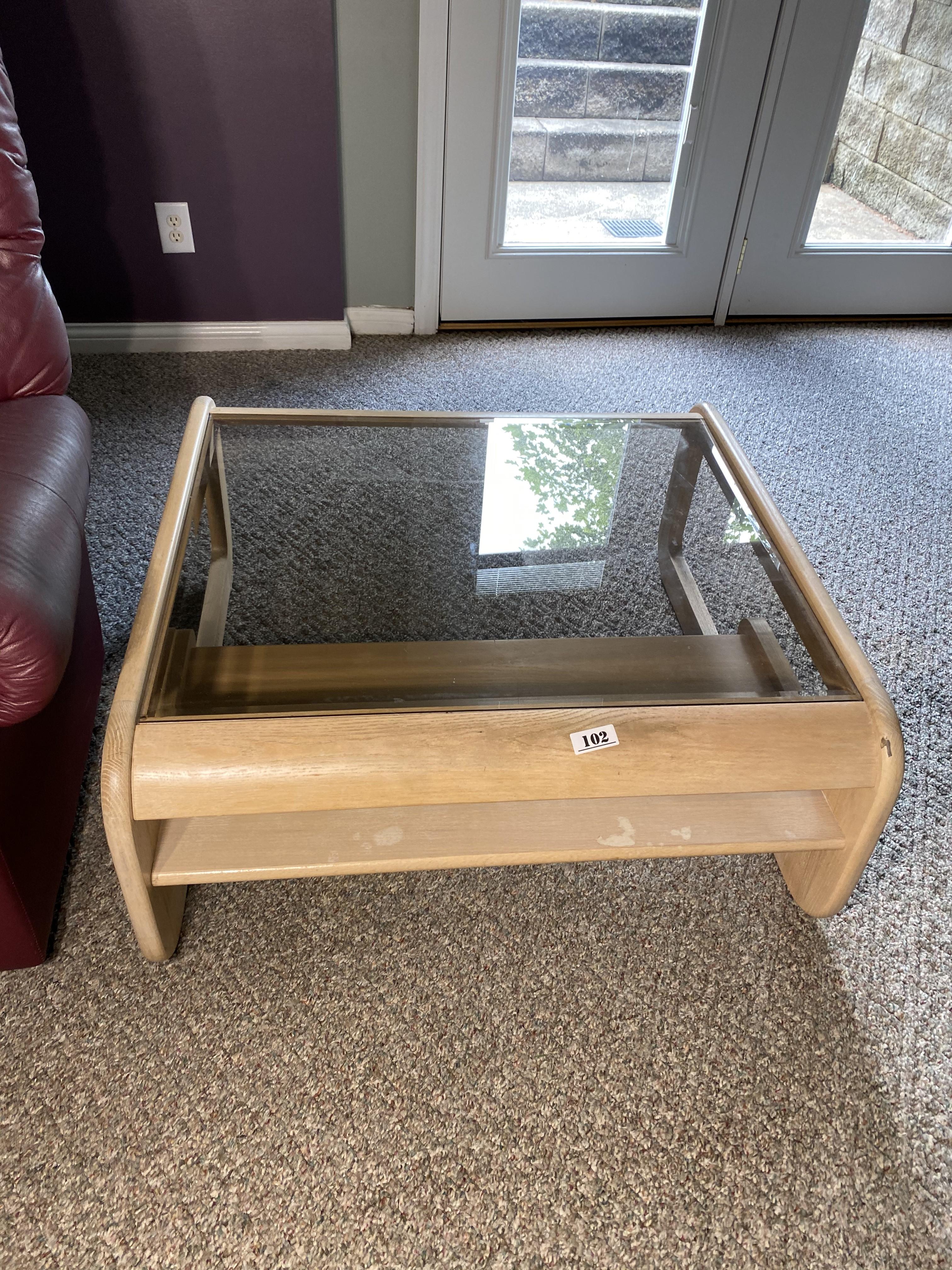 3 glass topped tables PLUS a stand
