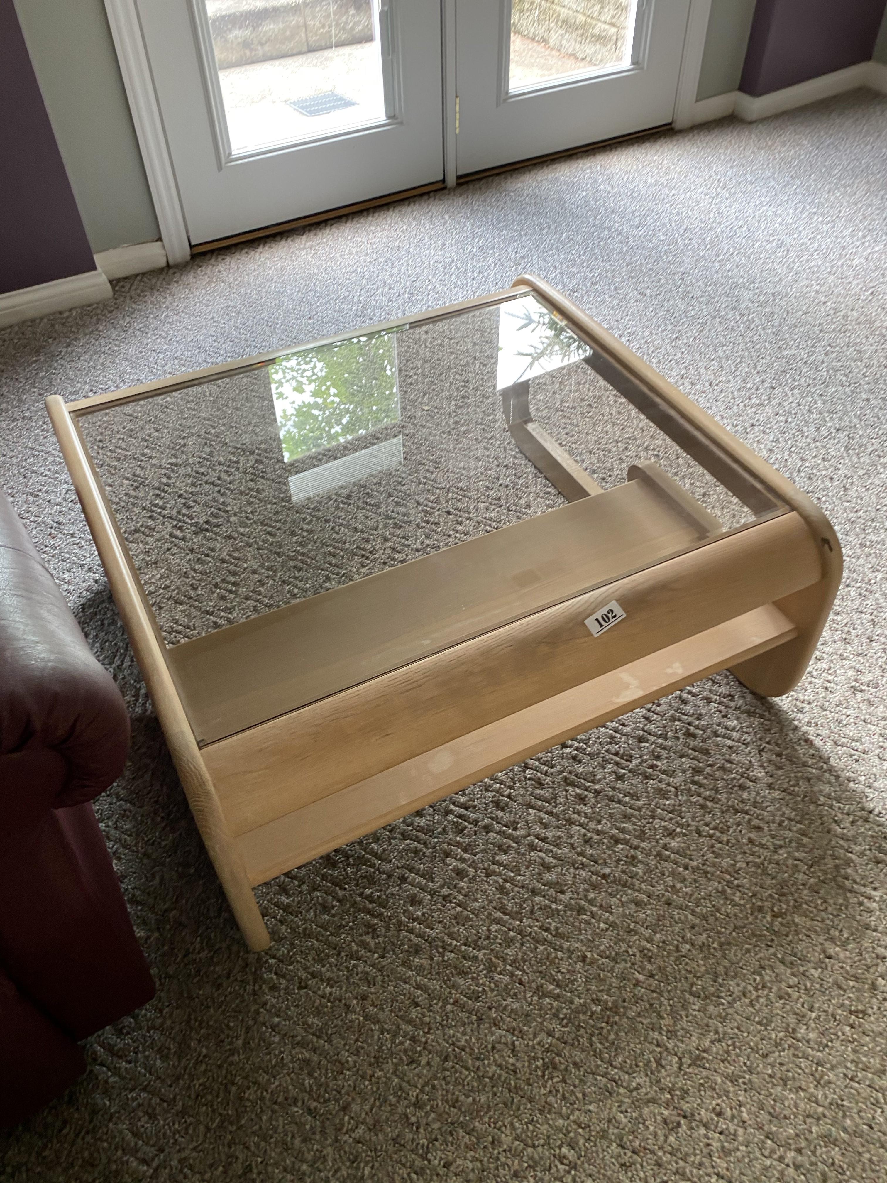 3 glass topped tables PLUS a stand