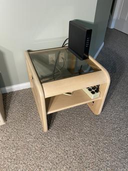 3 glass topped tables PLUS a stand