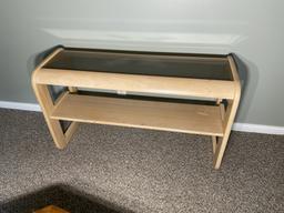 3 glass topped tables PLUS a stand