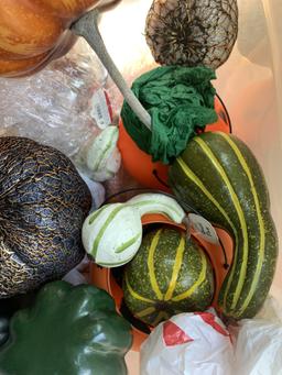 Group of decorative vegetables etc