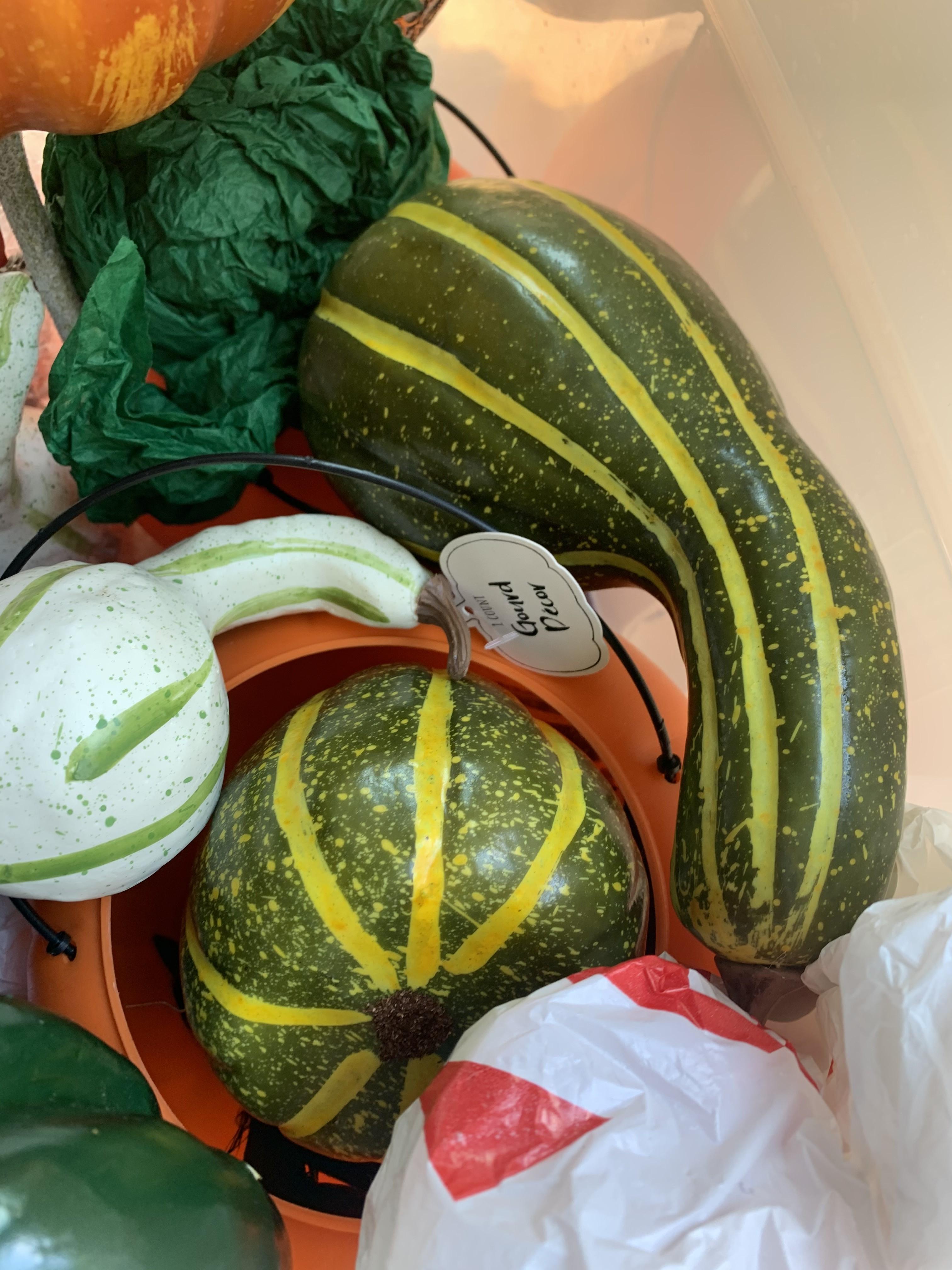 Group of decorative vegetables etc