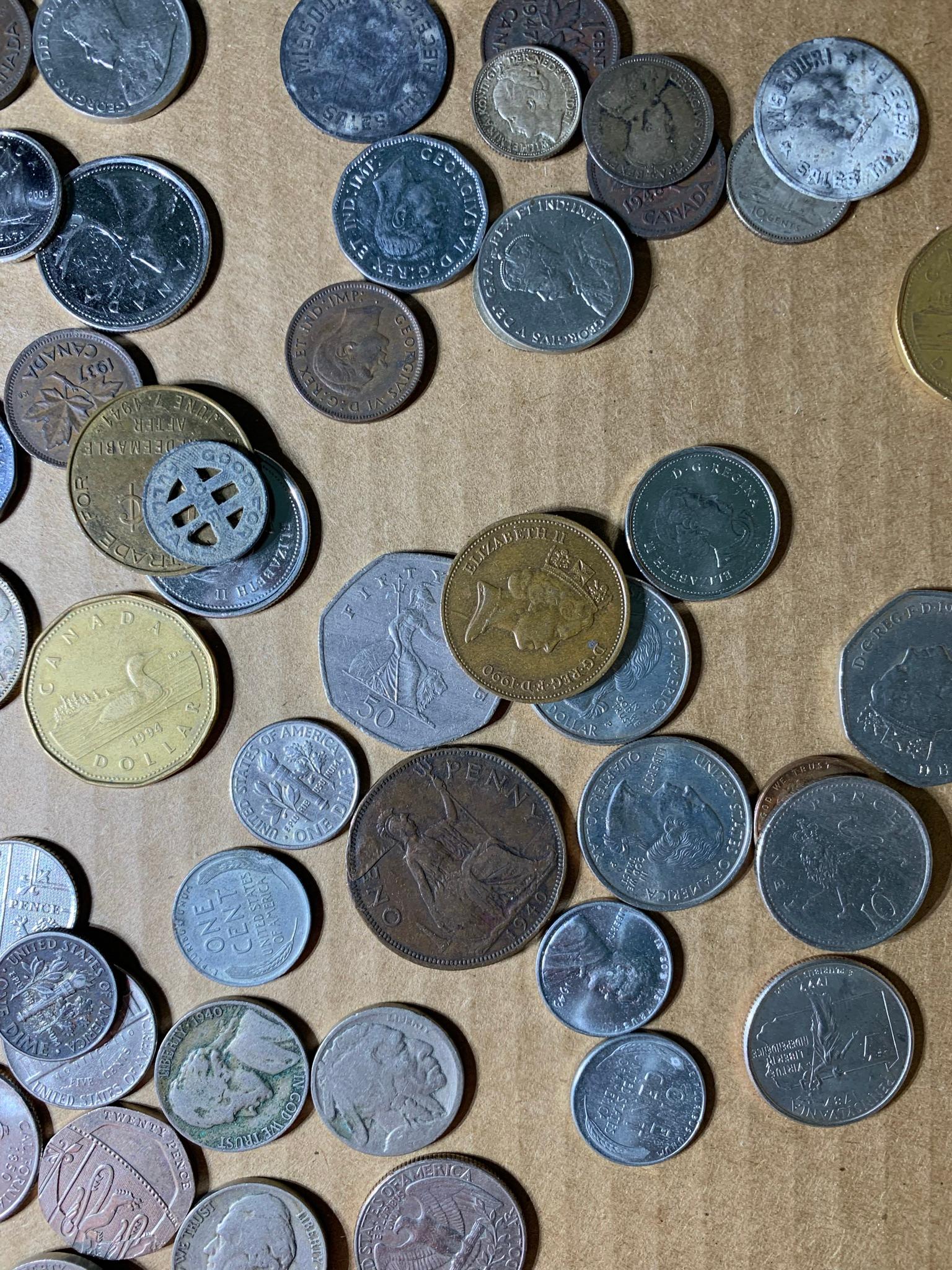 Foreign & U.S. Currency - Red & Blue Seal.  See Photos