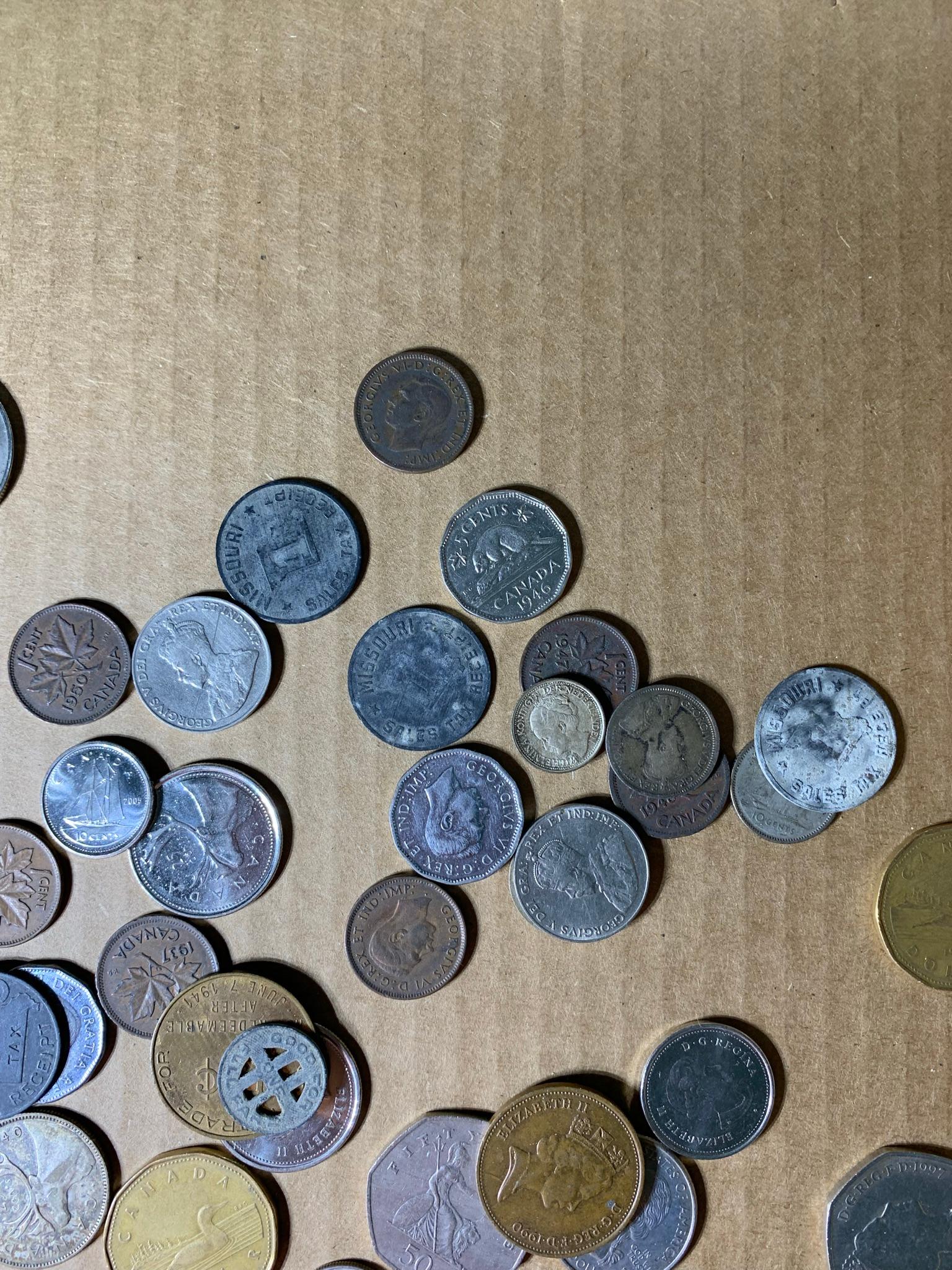 Foreign & U.S. Currency - Red & Blue Seal.  See Photos