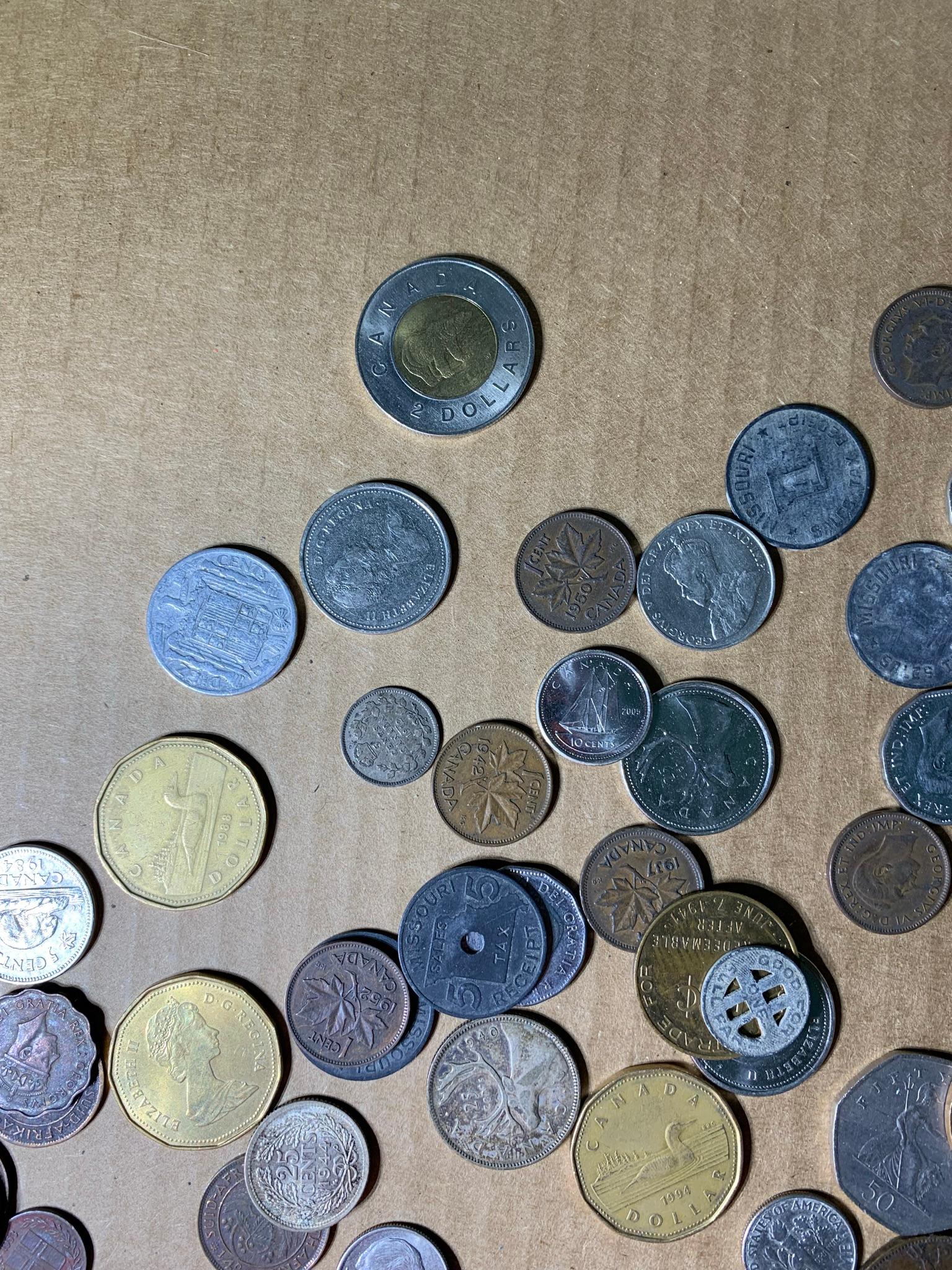 Foreign & U.S. Currency - Red & Blue Seal.  See Photos