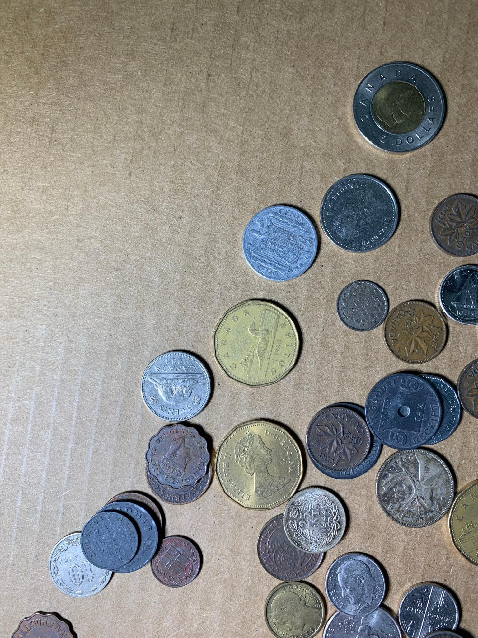 Foreign & U.S. Currency - Red & Blue Seal.  See Photos