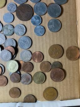 Foreign & U.S. Currency - Red & Blue Seal.  See Photos