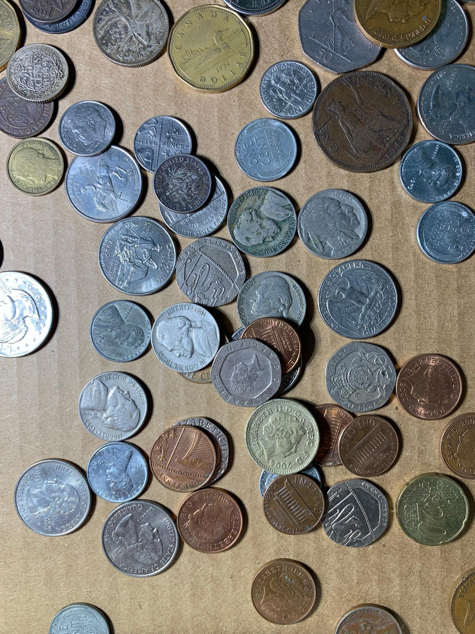 Foreign & U.S. Currency - Red & Blue Seal.  See Photos