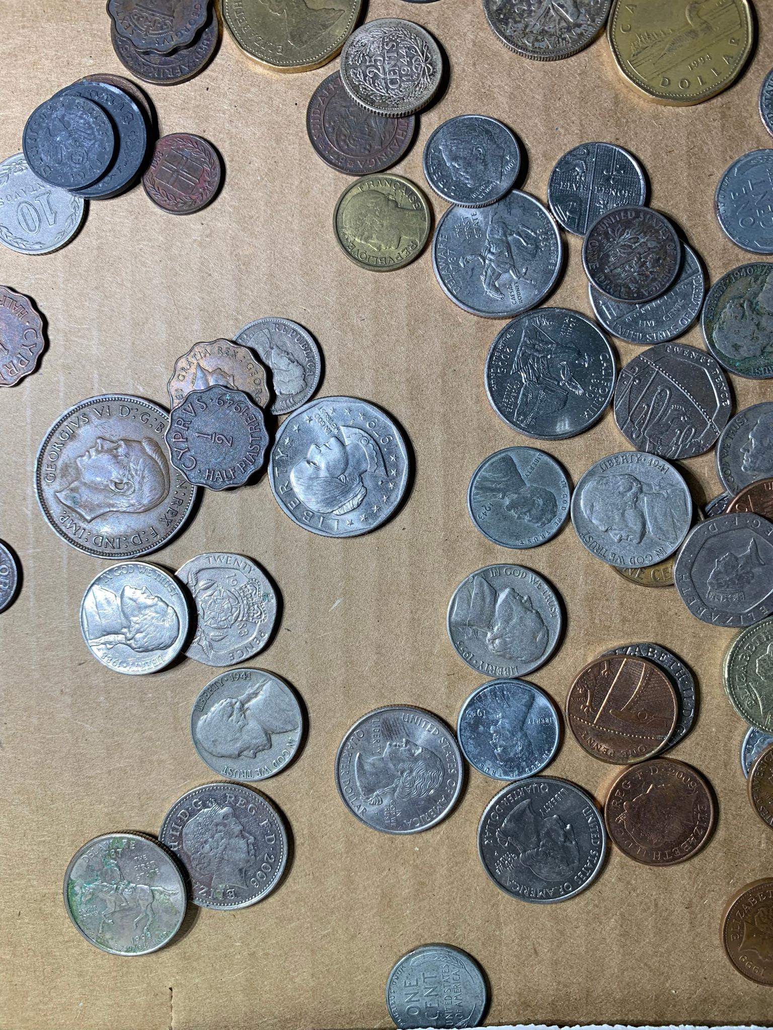 Foreign & U.S. Currency - Red & Blue Seal.  See Photos