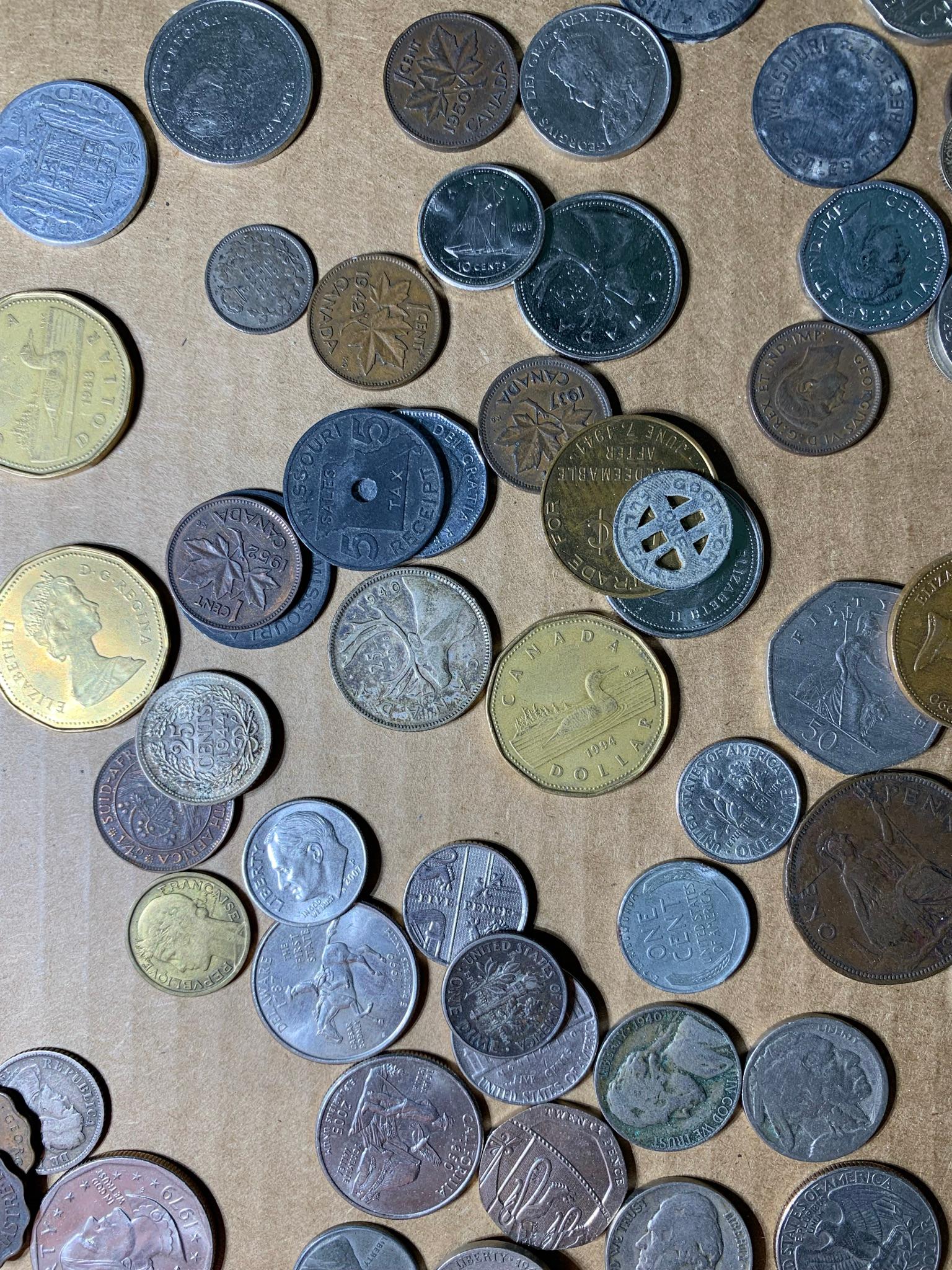 Foreign & U.S. Currency - Red & Blue Seal.  See Photos
