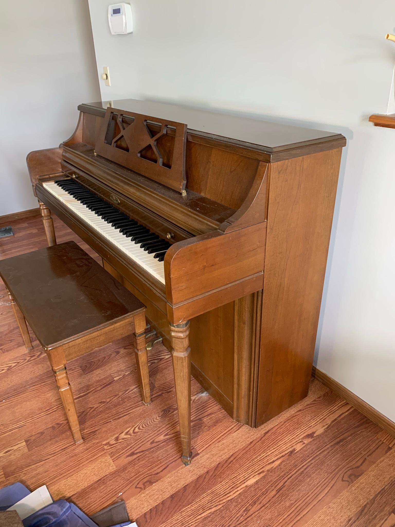 Wurlitzer Piano with Bench.