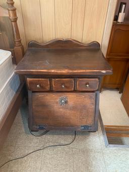Single Bed with Mattress and Night Stand