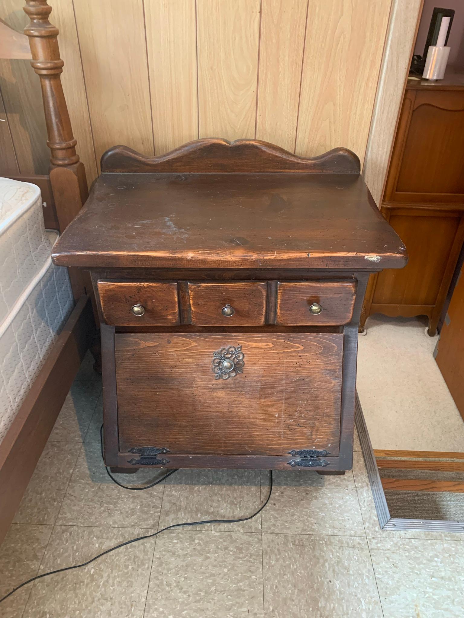 Single Bed with Mattress and Night Stand
