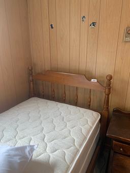 Single Bed with Mattress and Night Stand