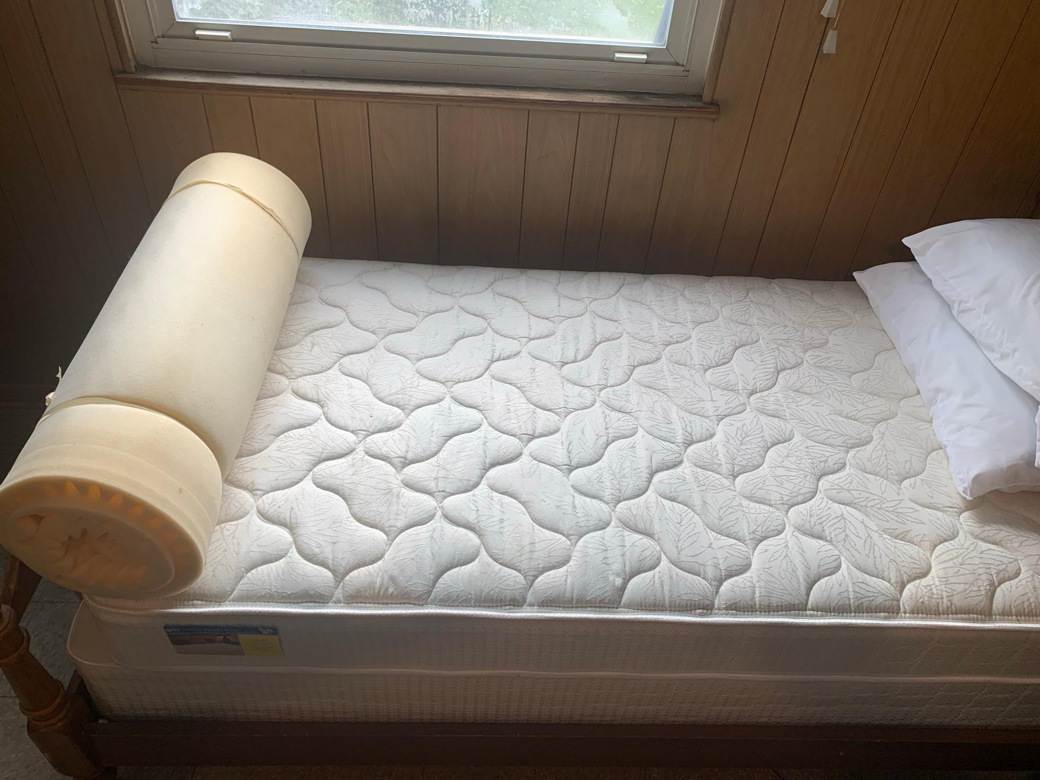 Single Bed with Mattress and Night Stand