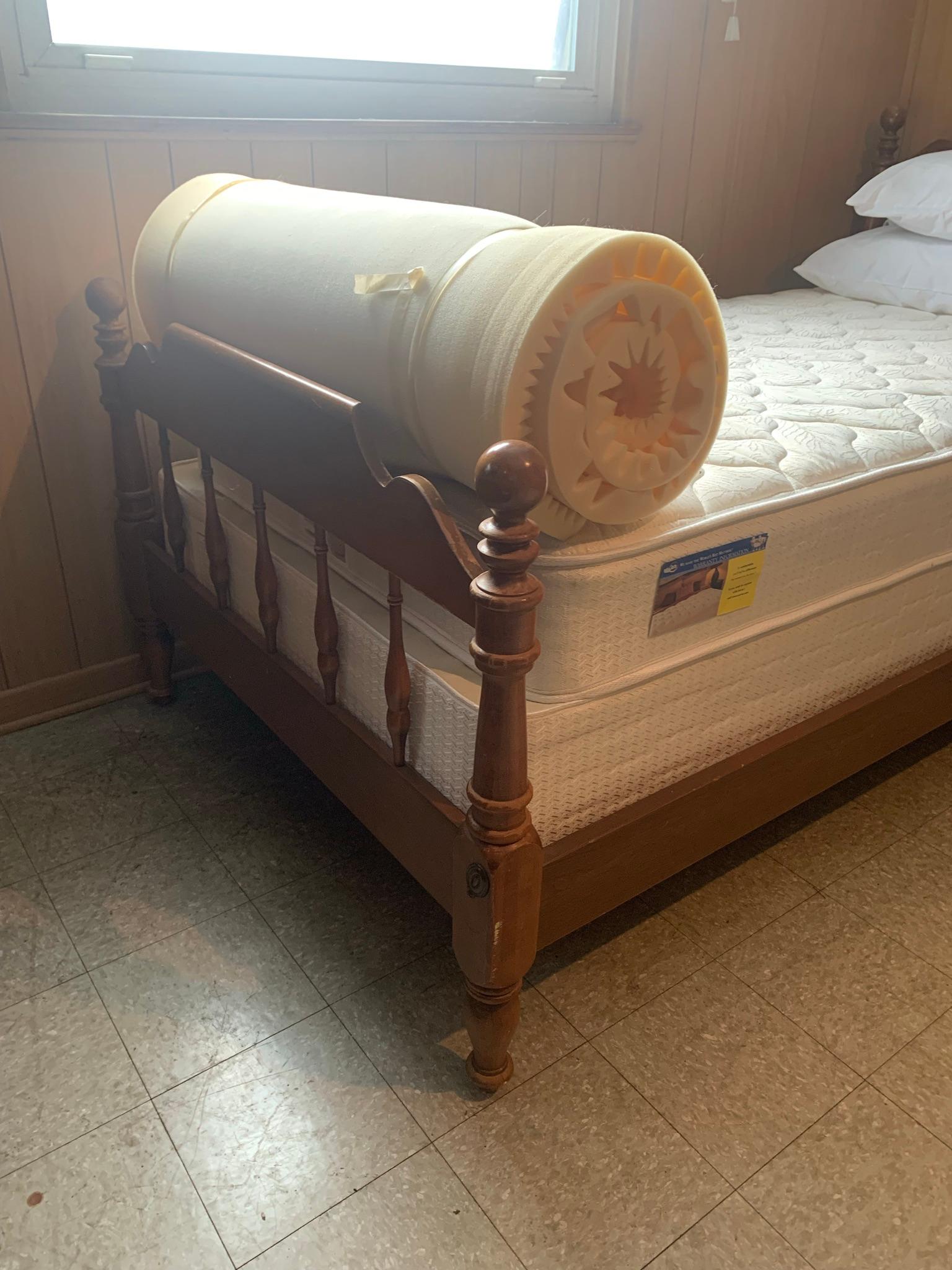 Single Bed with Mattress and Night Stand