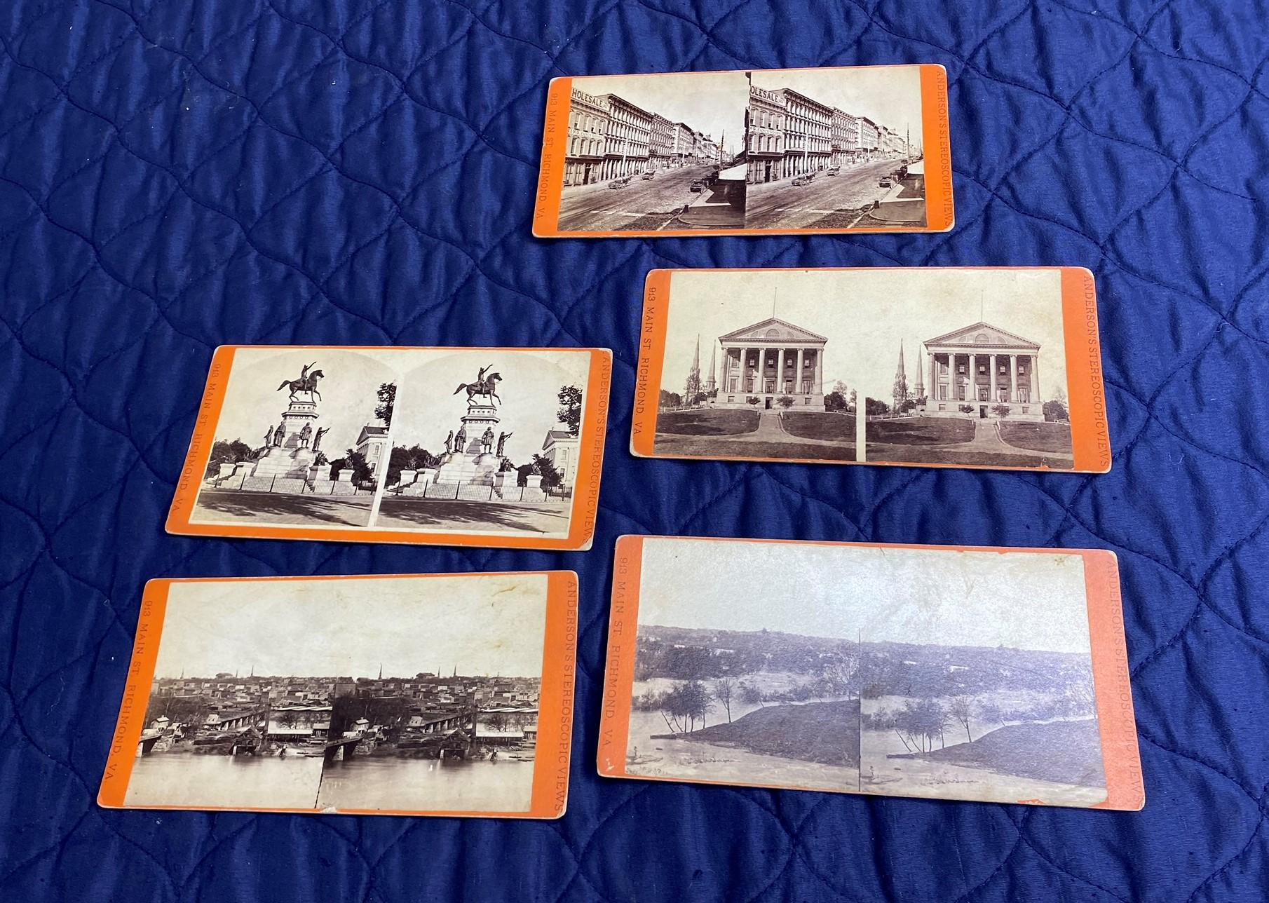 5 Richmond Va. & Surrounding Area Stereoview Cards