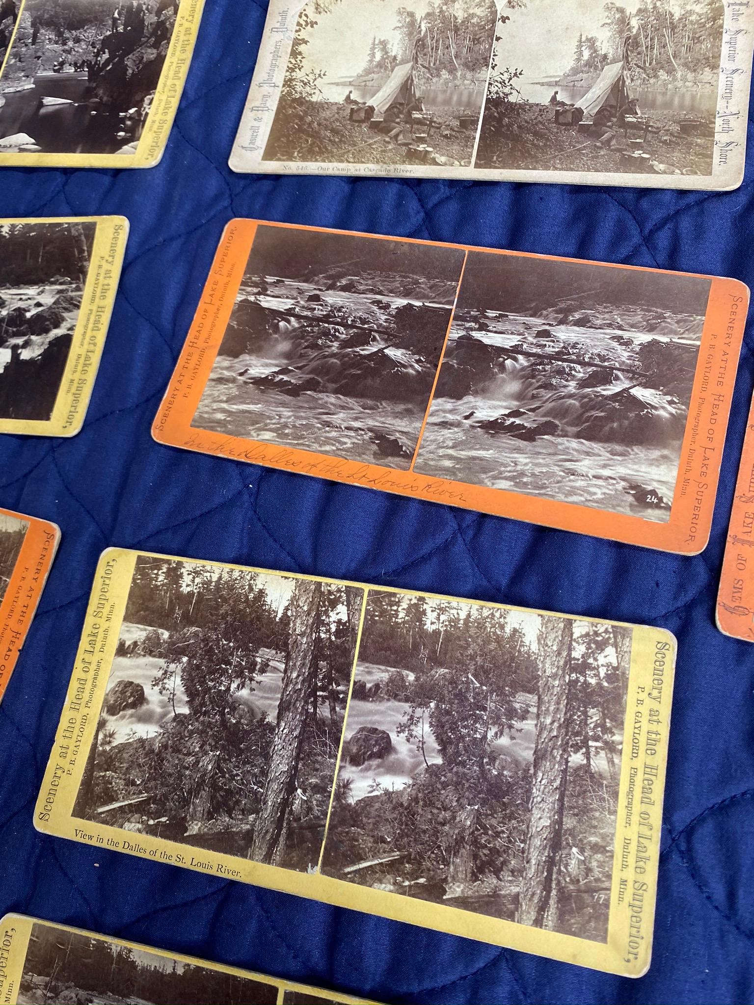 12 Stereoview Cards - Lake Superior Scenery