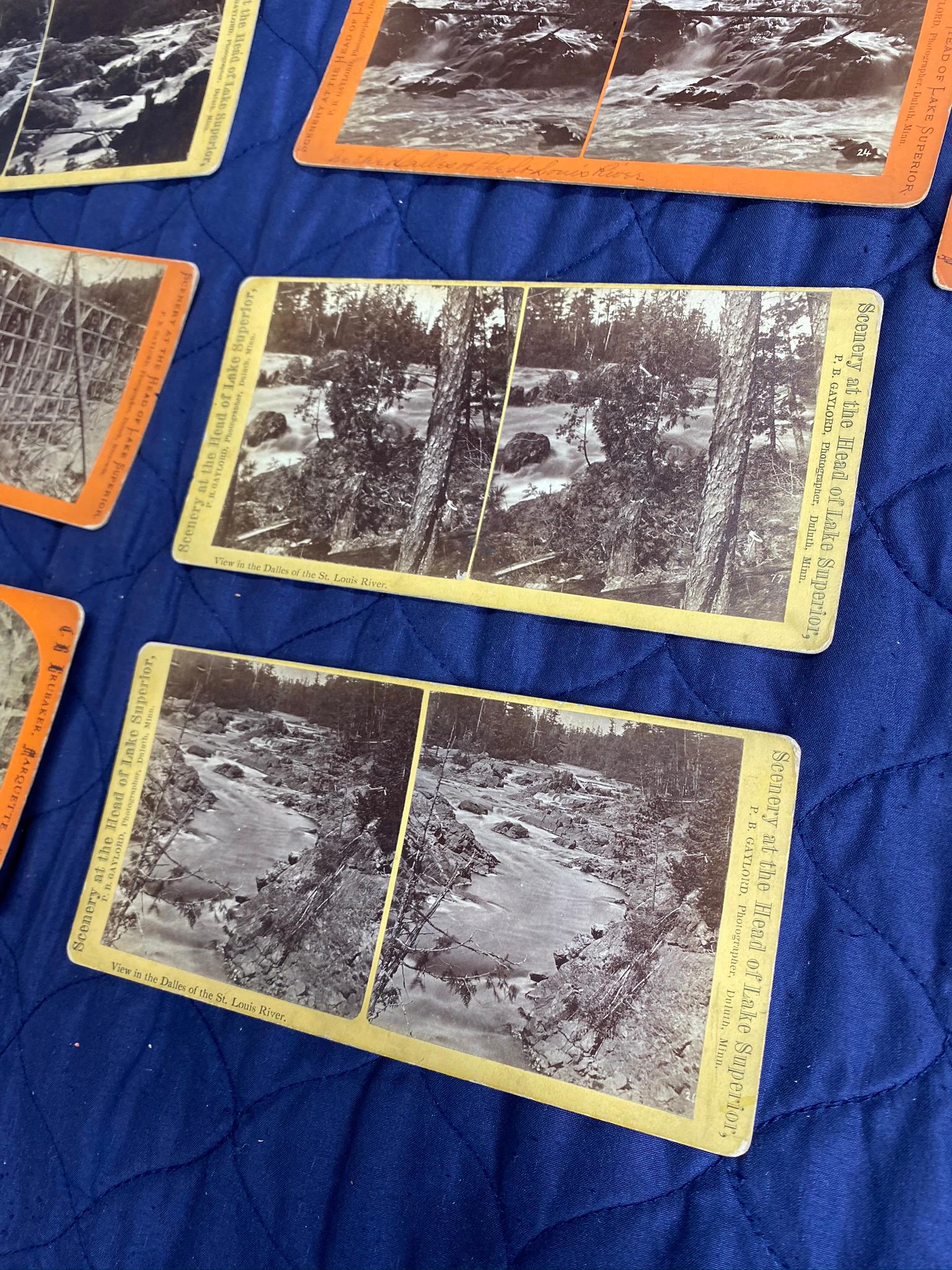 12 Stereoview Cards - Lake Superior Scenery