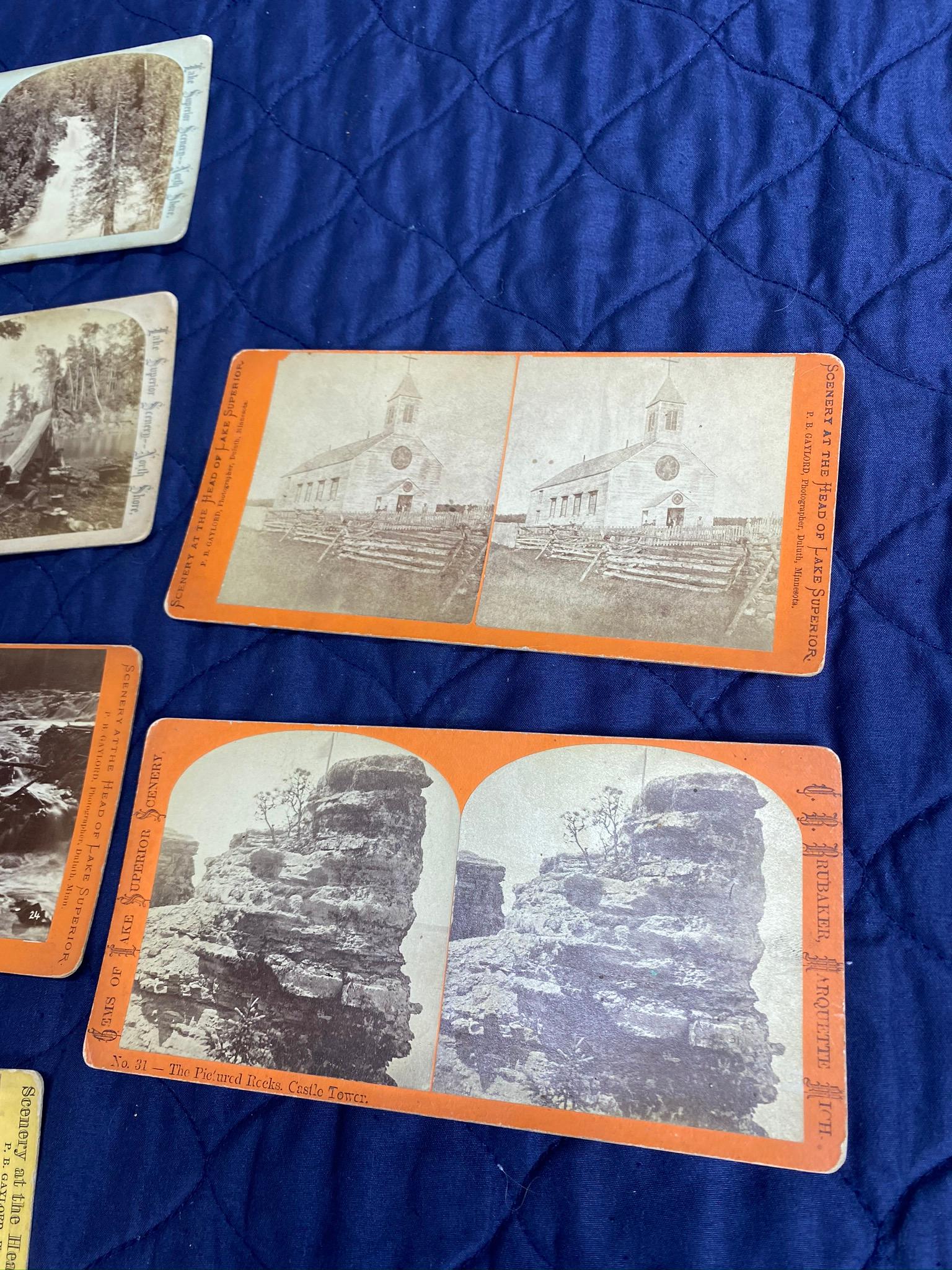 12 Stereoview Cards - Lake Superior Scenery
