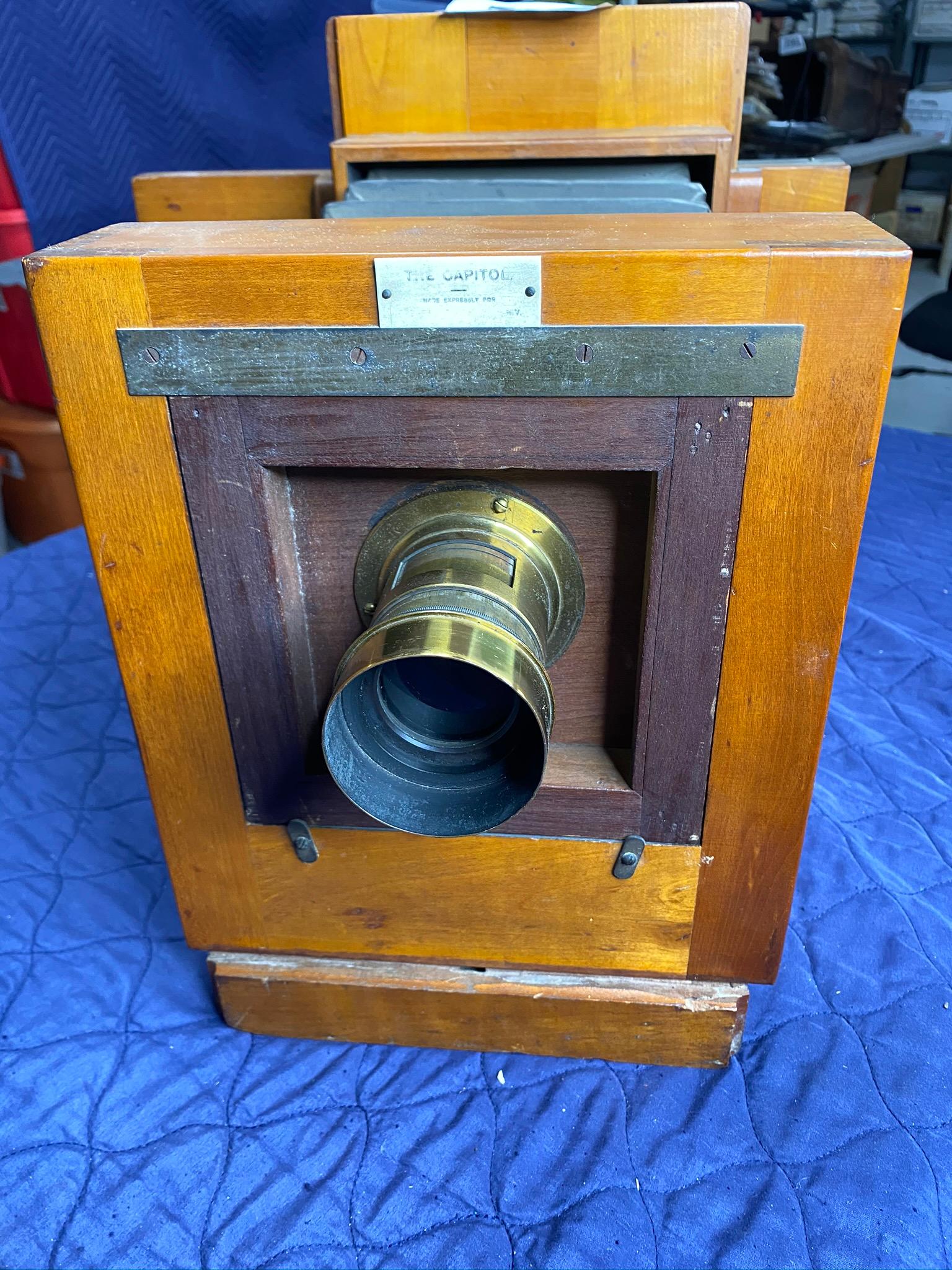 Antique Capitol Multiple Exposure Camera with Sliding Back ca 1900