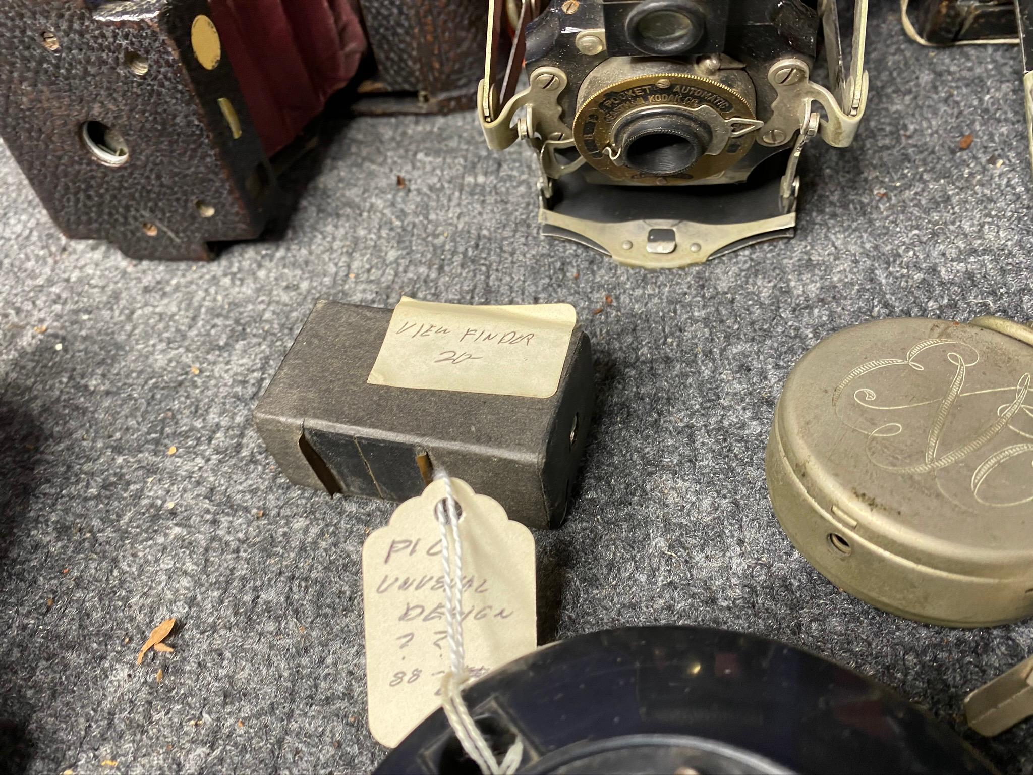 Group lot of folding cameras and accessories