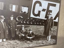 Unusual Early Photograph Gillette Aircraft and Executives