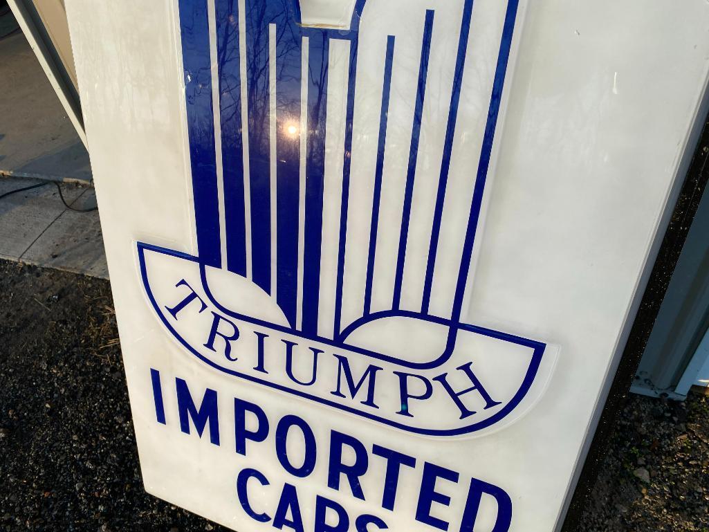 Rare Triumph Double Sided Illuminated Dealership Sign