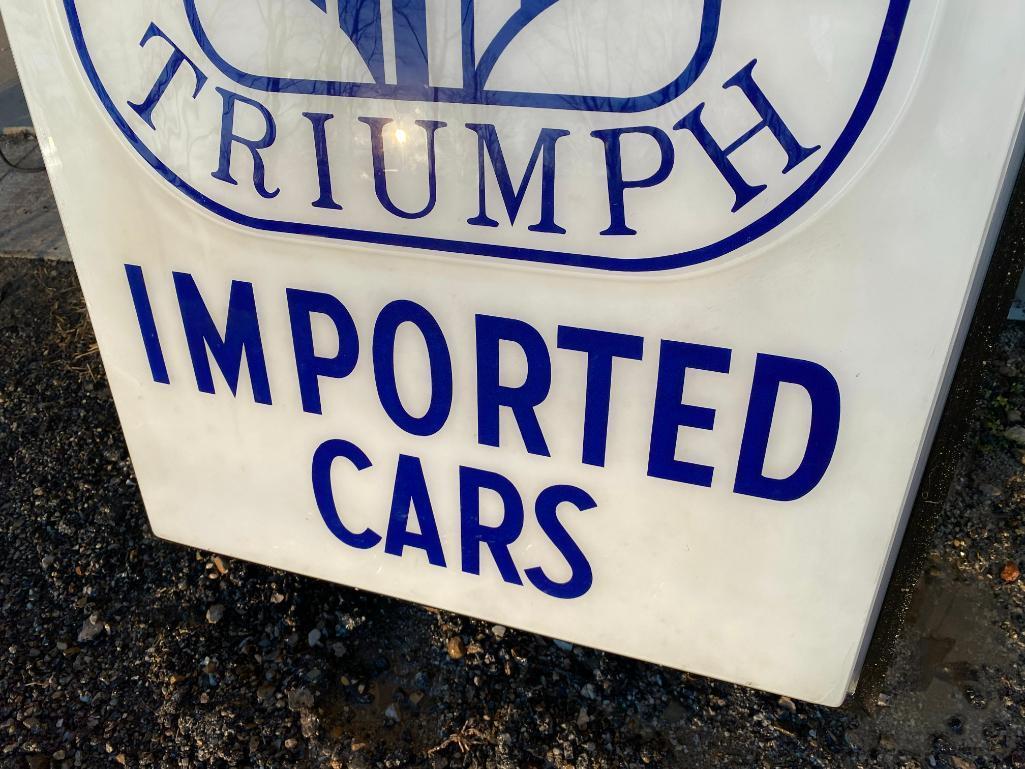 Rare Triumph Double Sided Illuminated Dealership Sign