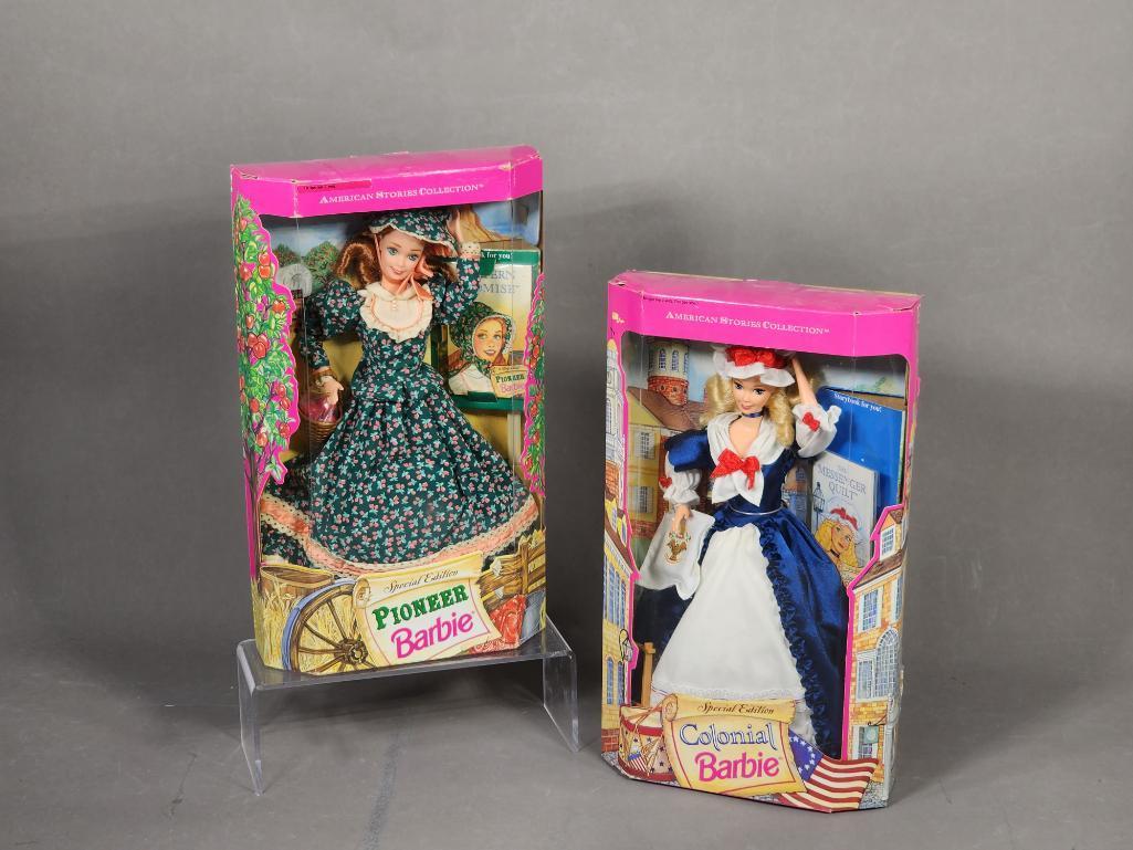 Pioneer Barbie and Colonial Barbie